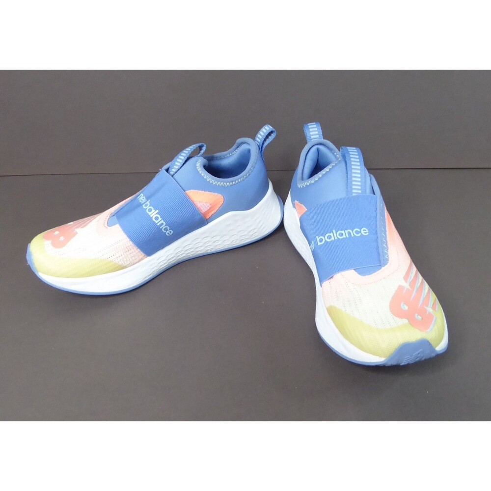 New Balance Shoes Kids Size 2.5 Blue Pink Fresh Foam Slip On Athletic Sneakers